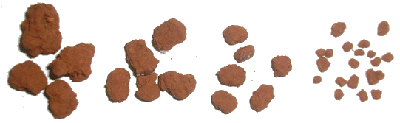 Figura 2.Microagregados de argila com tamanho de areia no Latossolo Ã¡crico da usina Jalles Machado da regiao de GoianÃ©sia (GO).