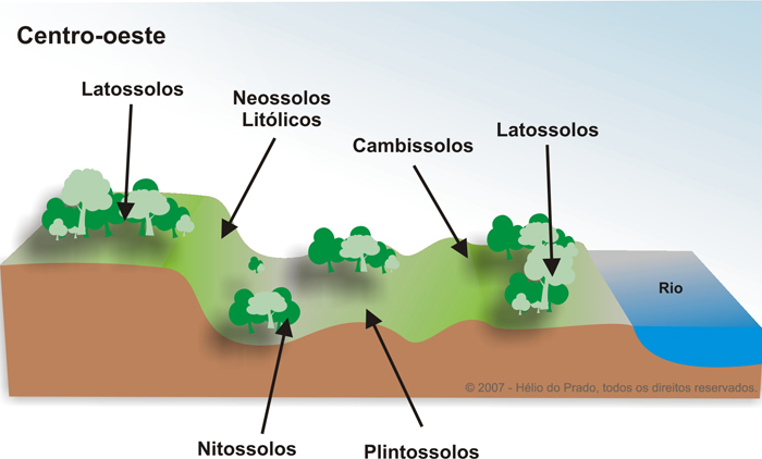 Figura 9. Solos-paisagens na região centro-oeste do Brasil.